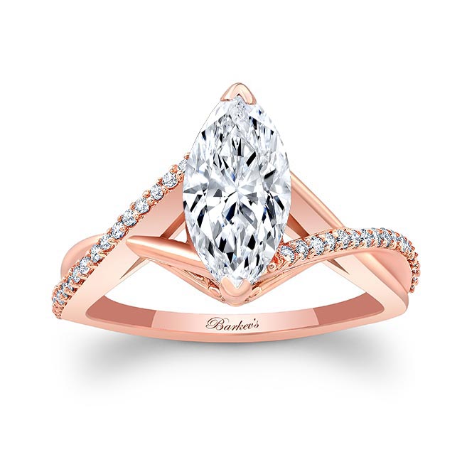 Rose Gold 3 Carat Marquise Moissanite Ring