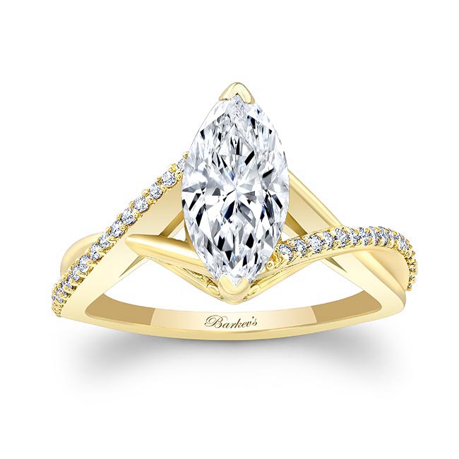 Yellow Gold 3 Carat Marquise Moissanite Ring