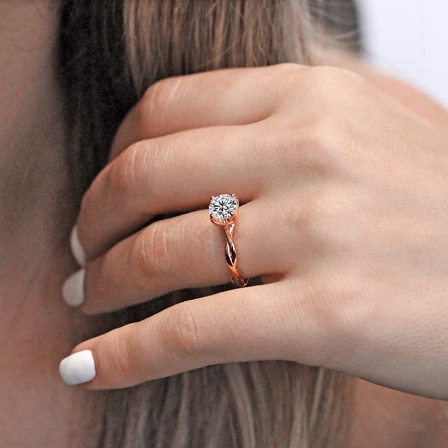 Rose Gold Twist Solitaire Engagement Ring Image 3