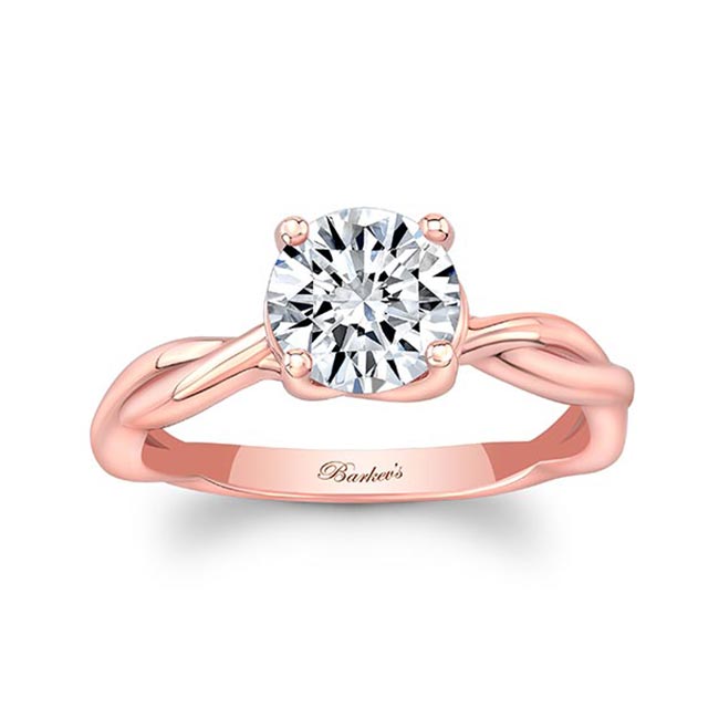 Rose Gold Twist Solitaire Engagement Ring