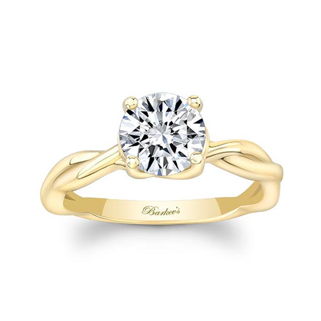 Yellow Gold Twist Solitaire Engagement Ring