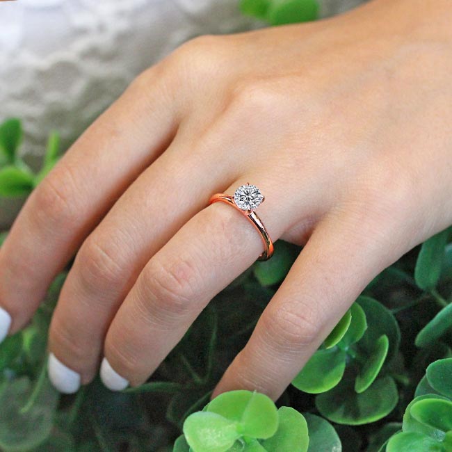 Rose Gold Moissanite Solitaire Ring Image 4