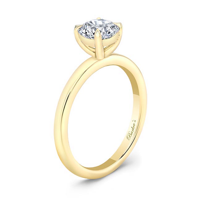 Yellow Gold Moissanite Solitaire Ring Image 2