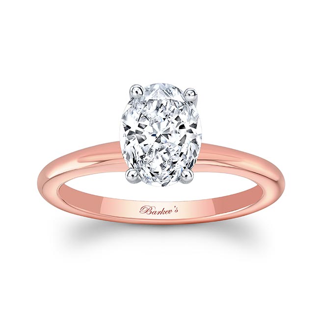 Rose Gold 1 Carat Oval Solitaire Moissanite Ring