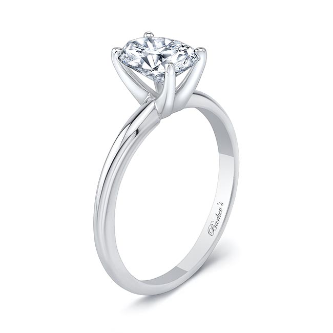 1 Carat Oval Solitaire Moissanite Ring Image 2