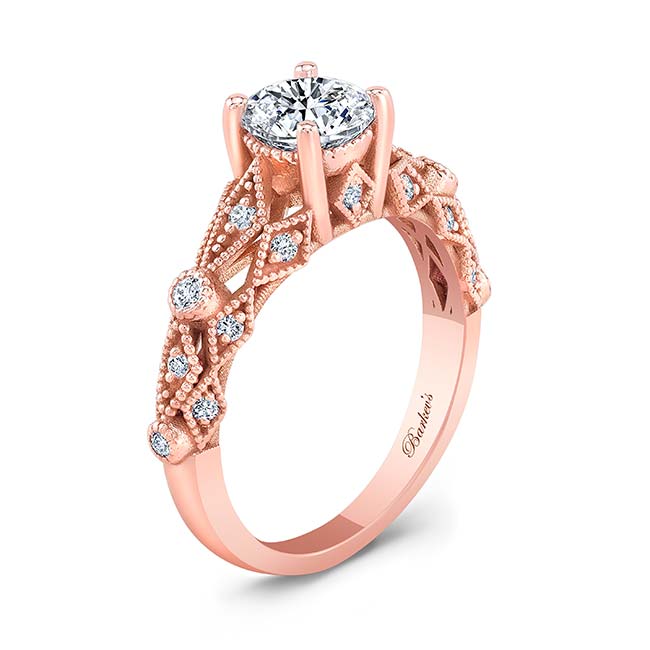 Rose Gold Vintage Moissanite Ring Image 2