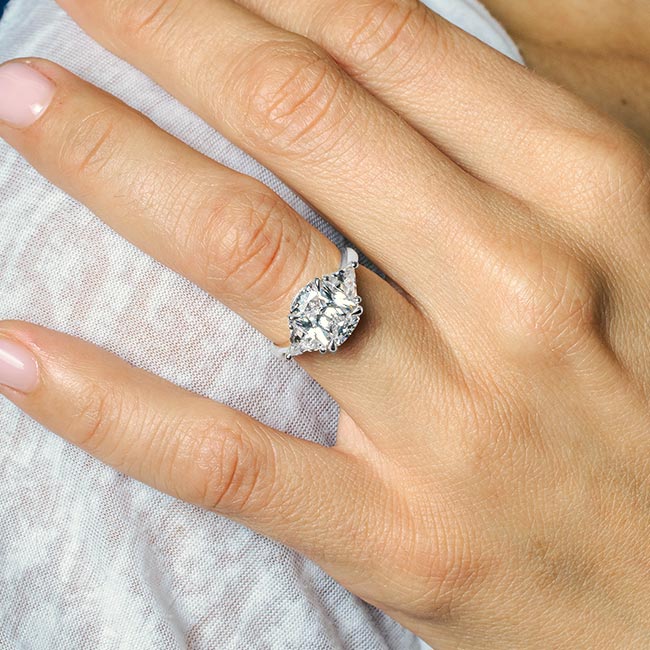 3 Carat Cushion Cut Moissanite Ring Image 3