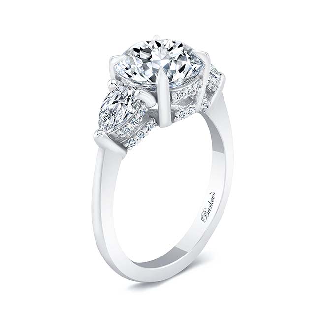 White Gold 3 Carat Round Moissanite Ring Image 2