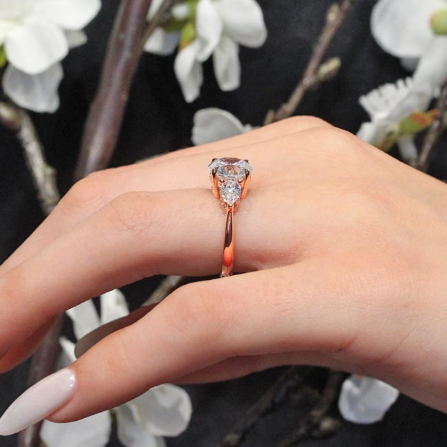 Rose Gold 3 Carat Round Moissanite Ring Image 4