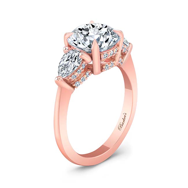 Rose Gold 3 Carat Round Moissanite Ring Image 2