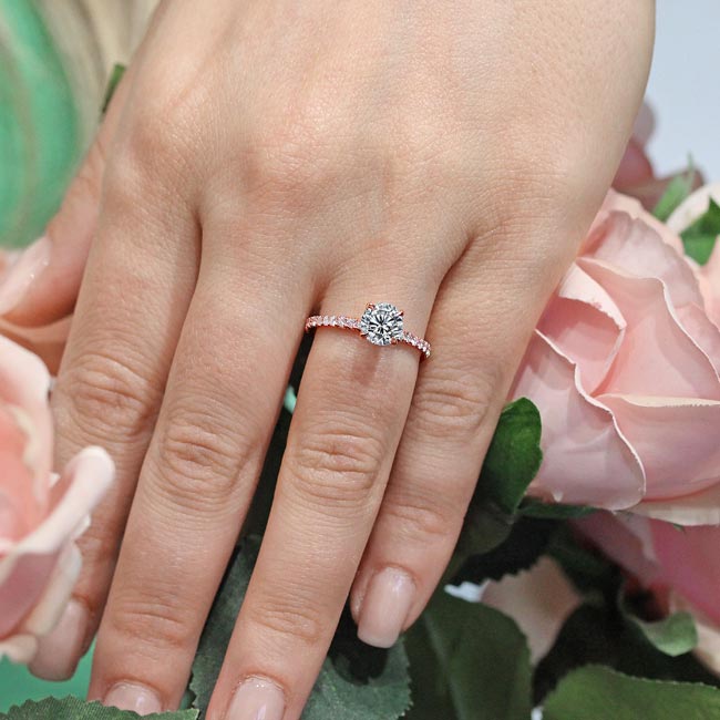 Rose Gold Moissanite Ring Image 3