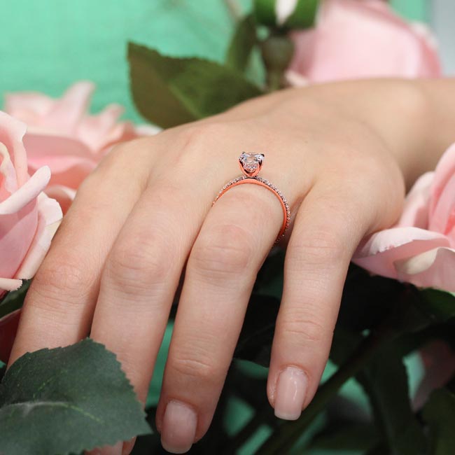 Rose Gold Moissanite Ring Image 5