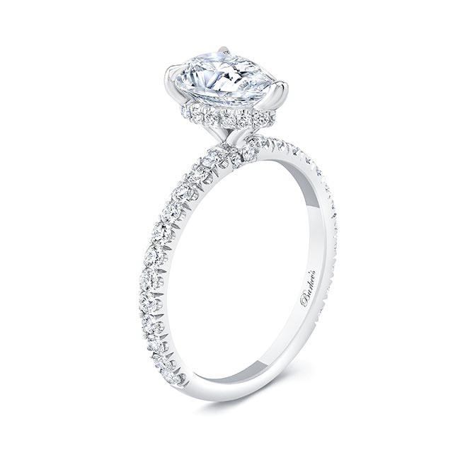 White Gold Pear Shape Moissanite Ring Image 2