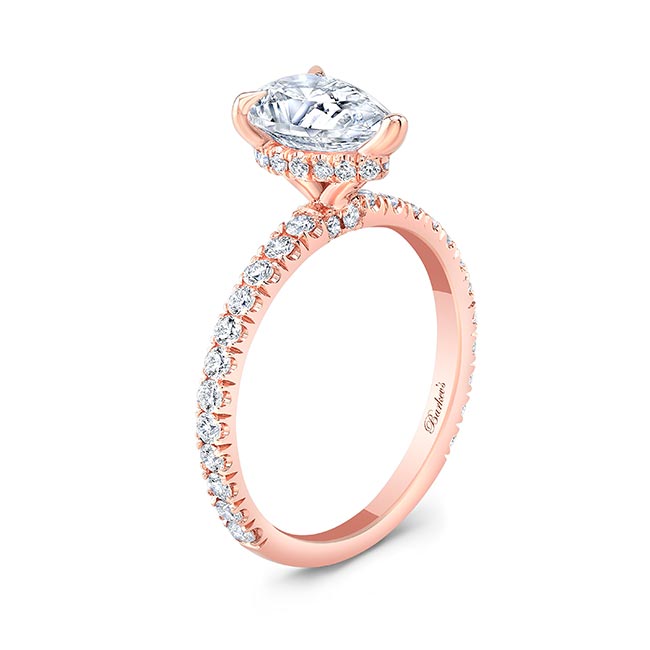 Rose Gold Pear Shape Moissanite Ring Image 2