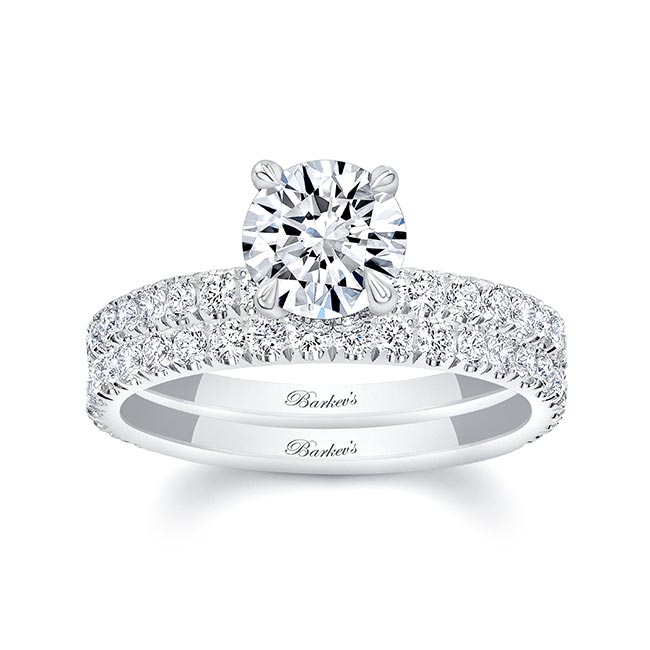 Diamond Halo Wedding Set