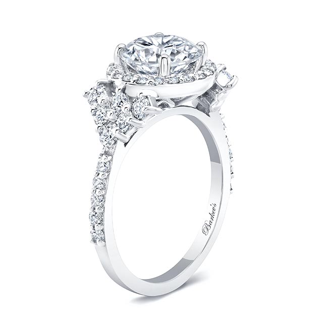 White Gold 2 Carat Moissanite Cluster Ring Image 2