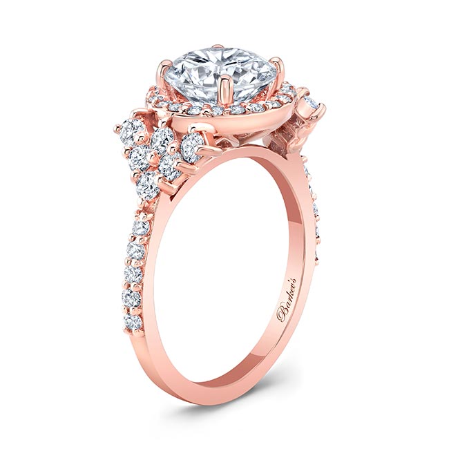 Rose Gold 2 Carat Moissanite Cluster Ring Image 2