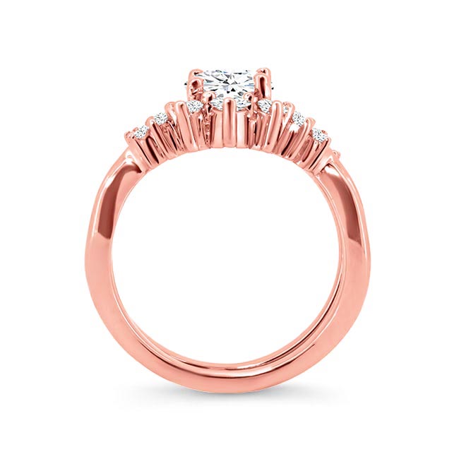 Rose Gold Lab Diamond Unique Wedding Set Image 2