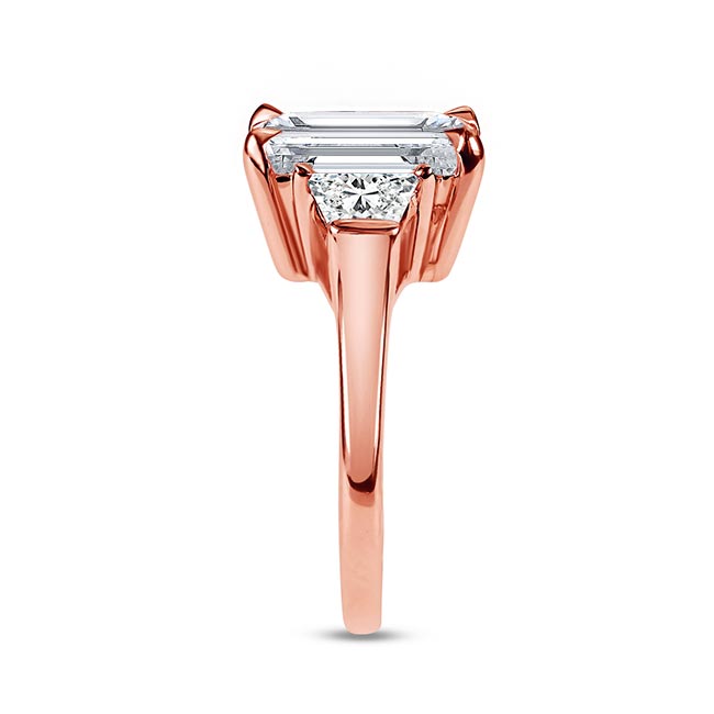 Rose Gold Emerald Cut 5 Carat Moissanite Ring Image 2