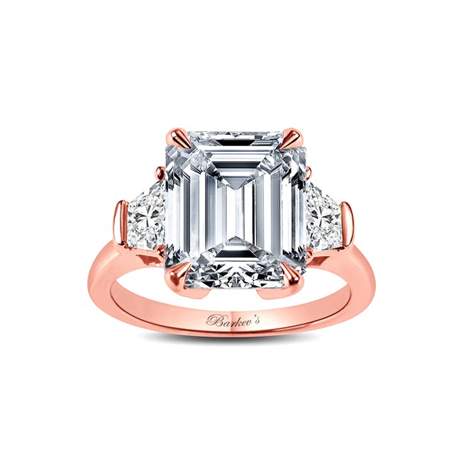 Rose Gold Emerald Cut 5 Carat Moissanite Ring