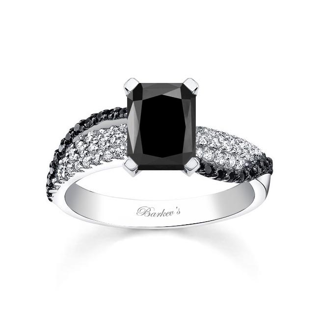 Swirl Black Diamond Radiant Ring