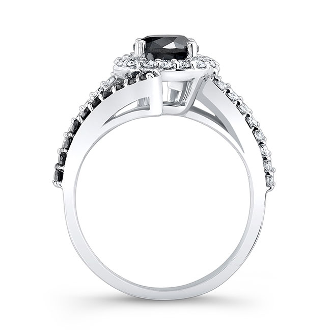 Contemporary Black Diamond Engagement Ring Image 2