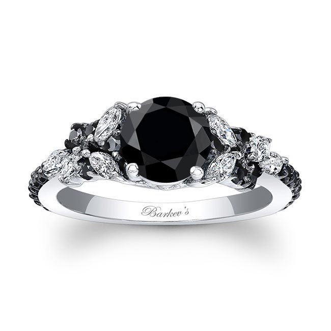 Round Vintage Black Diamond Engagement Ring