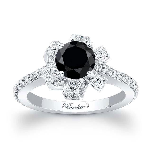 Ribbon Black And White Diamond Ring