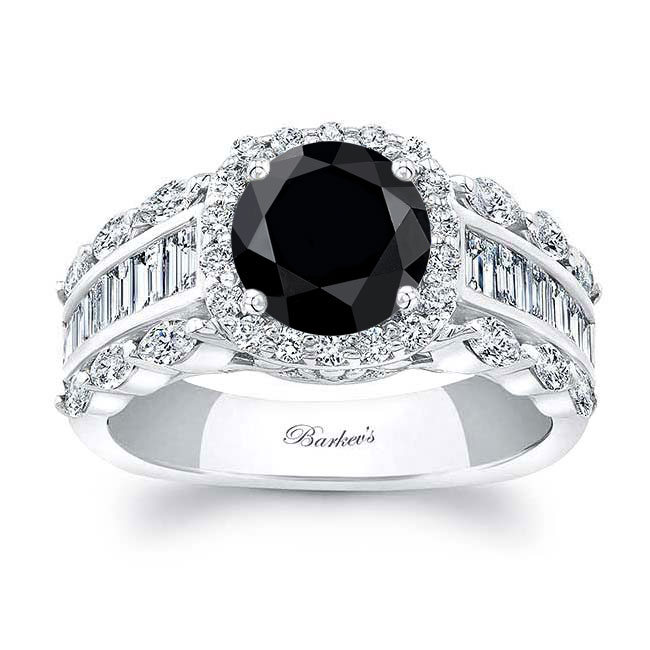 Black And White Diamond Baguette Ring