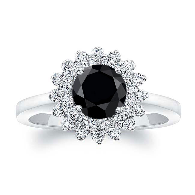 Starburst Black And White Diamond Ring