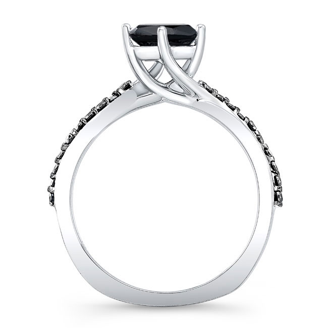 Twisted Black Diamond Engagement Ring Image 2