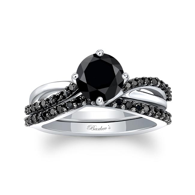 Twisted Black Diamond Bridal Set