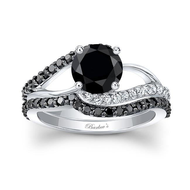 Split Shank Black Diamond Bridal Set