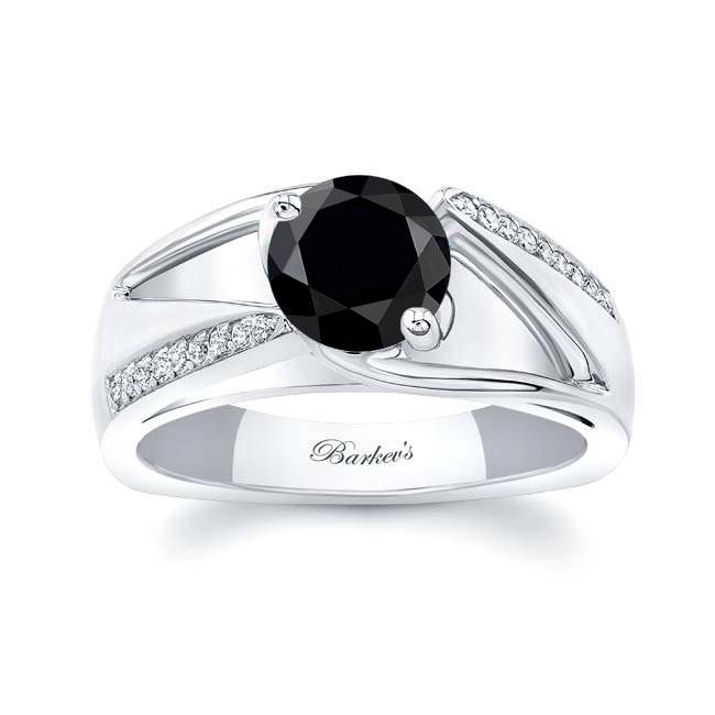 Platinum Pave Black And White Diamond Ring