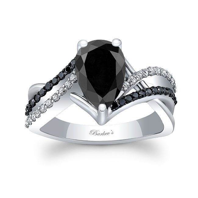 Black Diamond Teardrop Ring