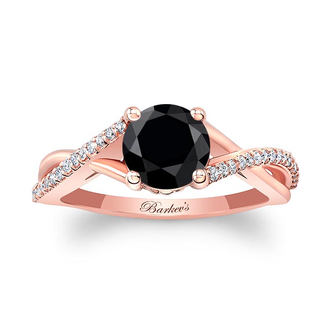 Rose Gold One Carat Black And White Diamond Ring