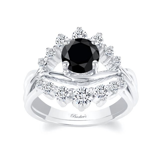 Black And White Diamond Unique Wedding Set