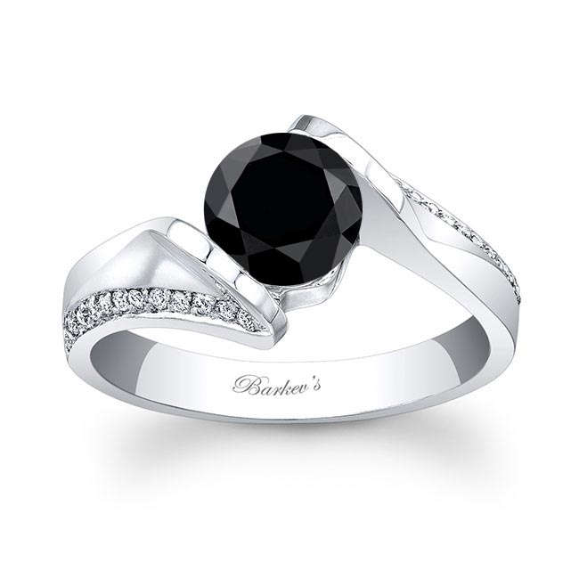 White Gold Channel Black Diamond Ring