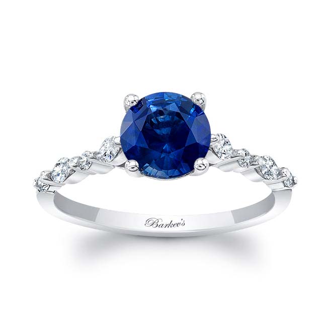 Vintage Style Blue Sapphire And Diamond Ring