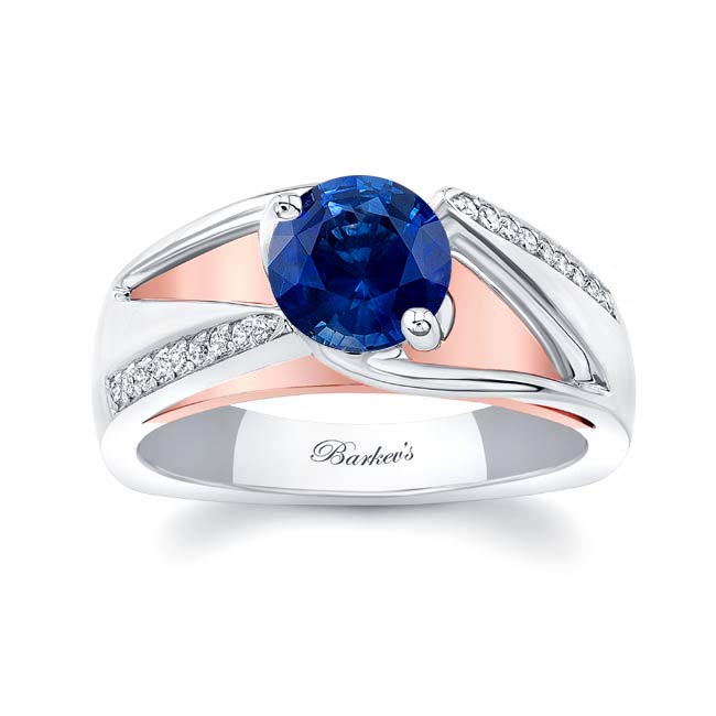 Pave Blue Sapphire And Diamond Ring