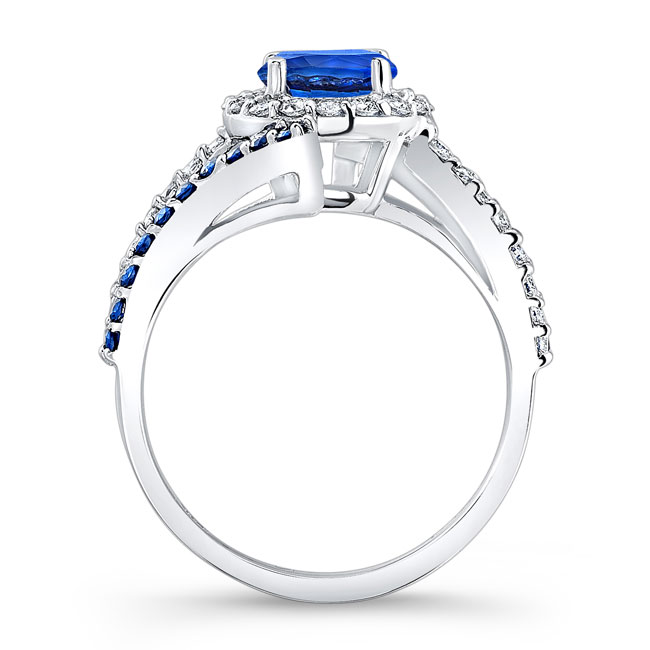 Contemporary Blue Sapphire Engagement Ring Image 2