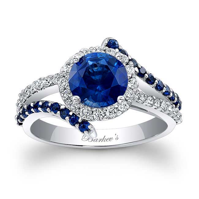 Contemporary Blue Sapphire Engagement Ring