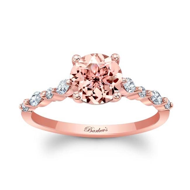 Rose Gold Vintage Style Morganite And Diamond Ring