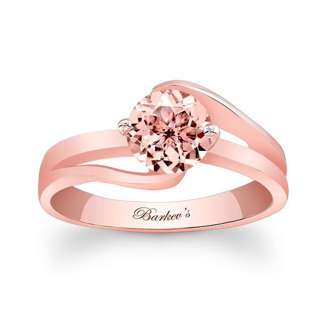 Rose Gold Split Shank Solitaire Morganite Ring