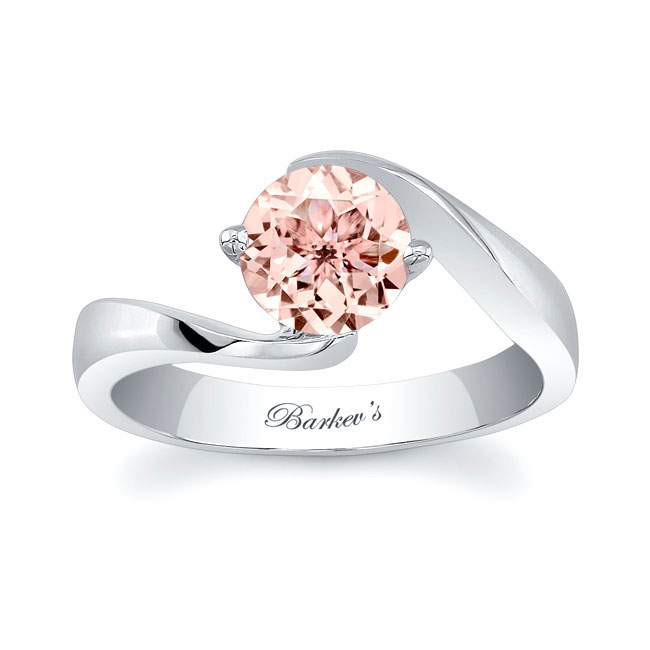 Contemporary Morganite Solitaire Ring