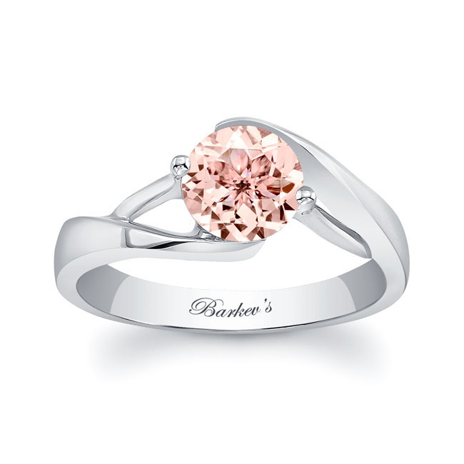 Split Band Solitaire Morganite Engagement Ring