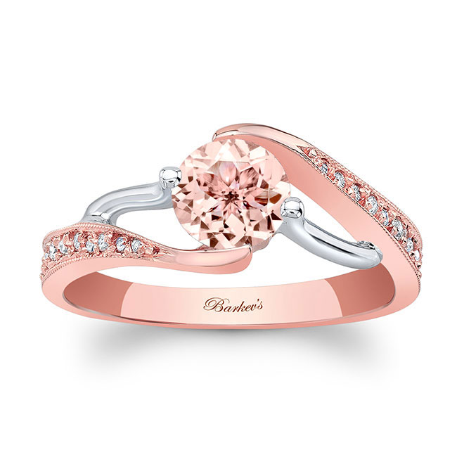 White Rose Gold Bypass Morganite Ring