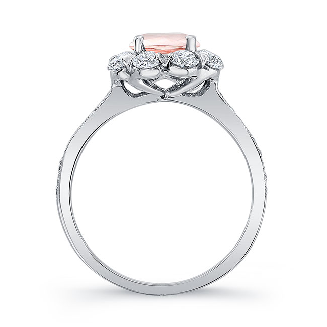 Flower Halo Morganite Engagement Ring Image 2