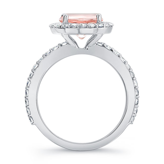 2 Carat Morganite Halo Engagement Ring Image 2