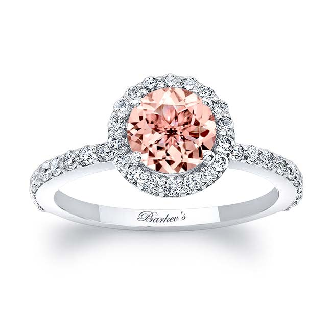 Morganite Halo Ring